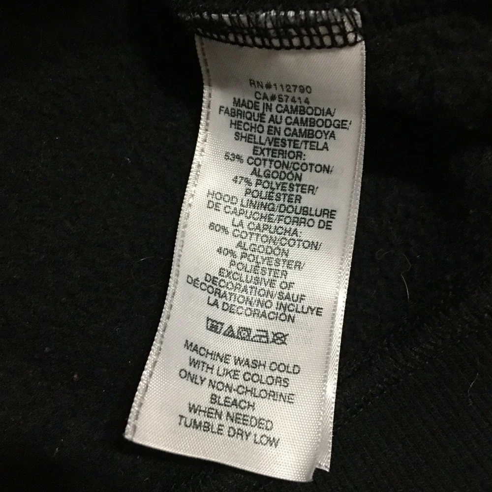 True Religion Mens Large Black Hoodie Full Zip Sweatshirt Black